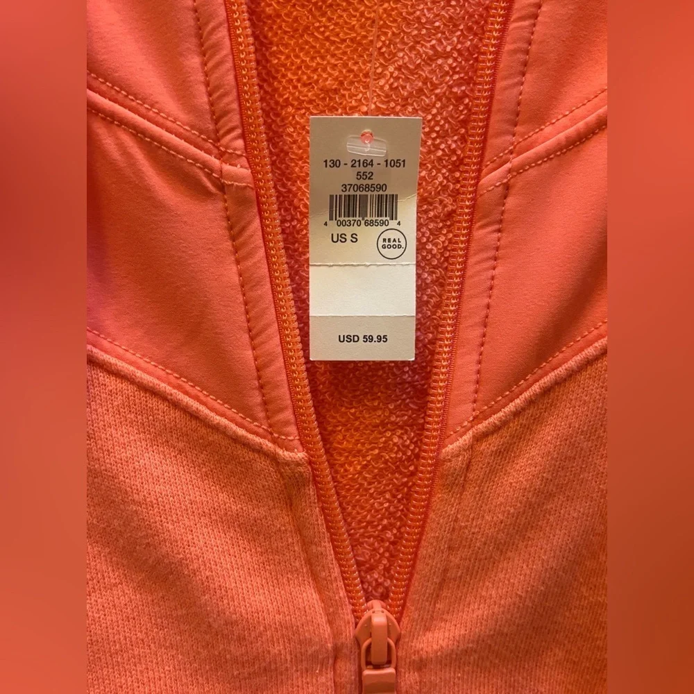 Aerie NWT Offline Coral zip up hoodie size small, 100% Cotton 💕 - Picture 4 of 6